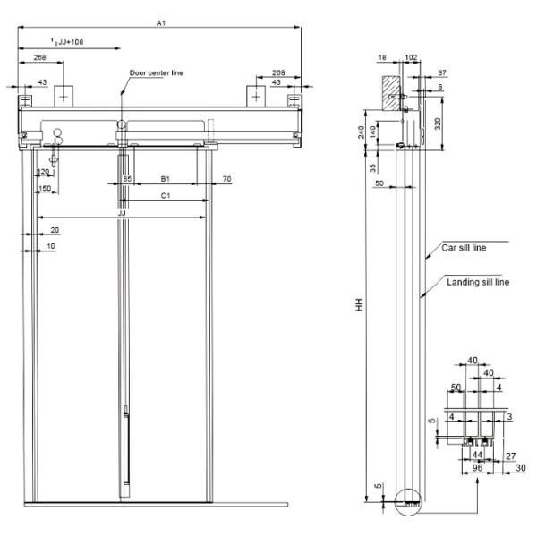 Elevator Spare Parts Elevator Door Operator Landing Door Mechanism