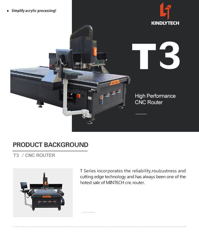 3.5KW 18000rpm CNC Wood Router Machine For Cabinet Door Making