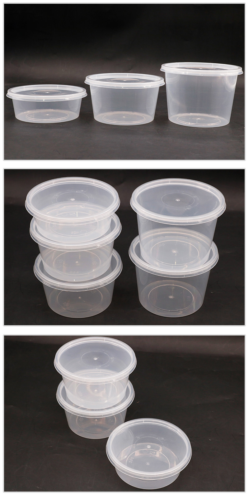 Disposable Deli Food Storage Containers Leakproof 8oz 12oz 16oz 32oz 64oz With Lids