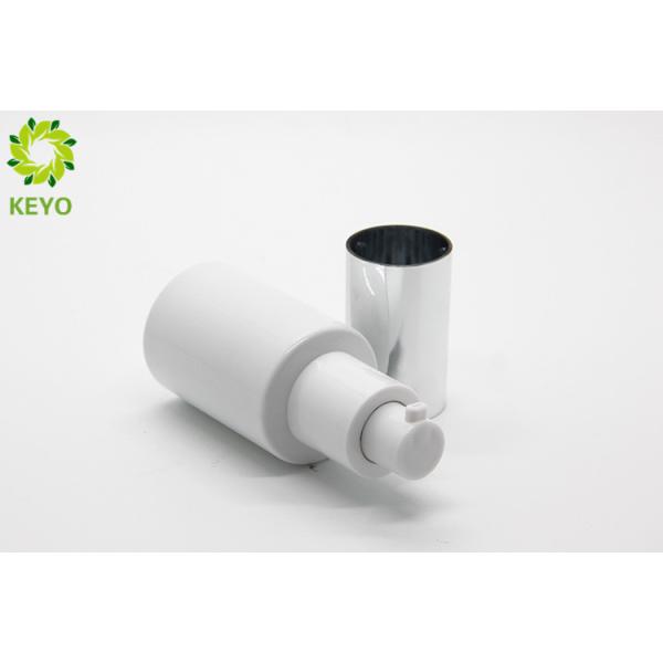 Empty Foundation Bottle With Pump , White Glass Liquid Foundation Containers