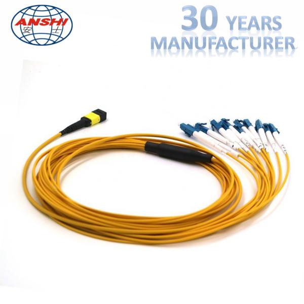 Quality OS1 MPO - LC Connector Patch Cord 12 Fiber MPO Trunk Cable Compressive Strength for sale