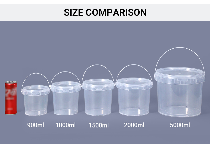 Custom Order PP Bucket Customize Logo White Transparent Round Food Takeway Box Tub With Anti-Theft Lid