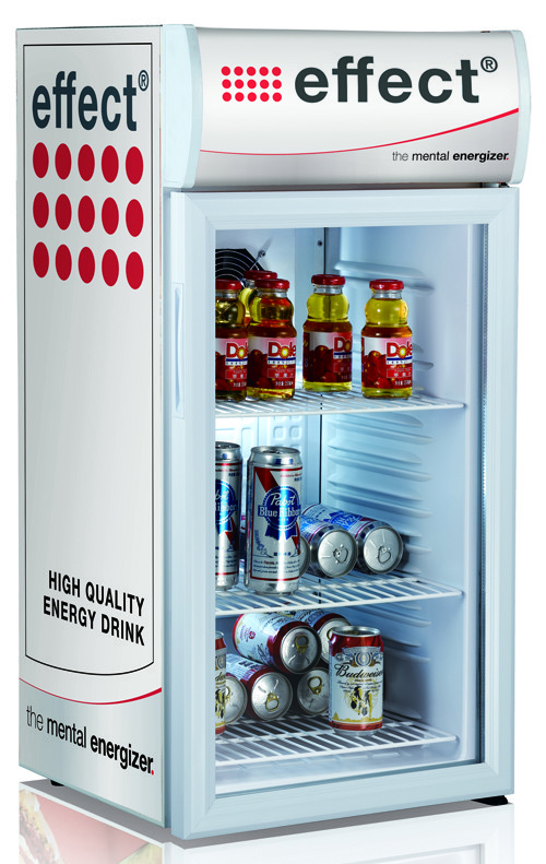 Mini 80L Glass Door Cold Drink red bull Display Fridge With ETL SC80B