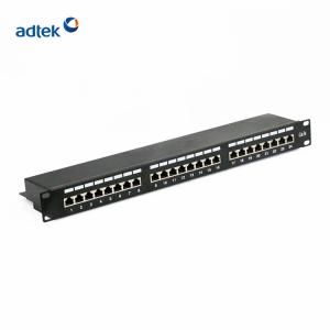 China 0.5U 1U 2U Copper Patch Panel UTP 48 Port 24 Port Cat6 Black wholesale