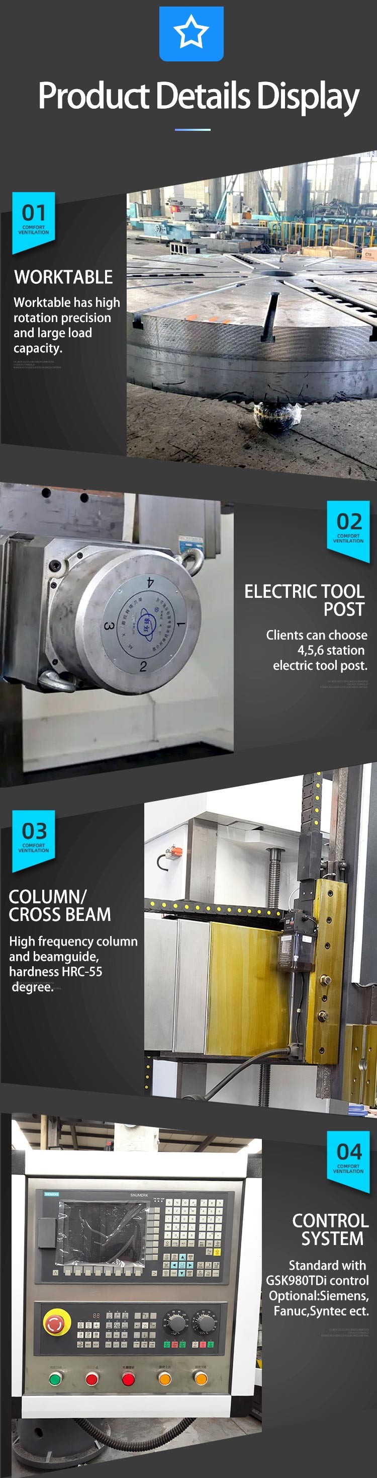 Cnc Lathe Cutting Tools Fanuc Double Turret Vertical Lathe With High Efficiency