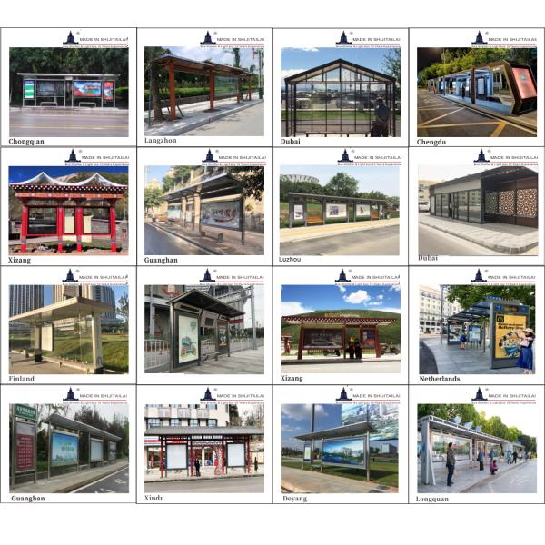 3560*1600*2380mm 20AH 150W Bus Stop Shelter