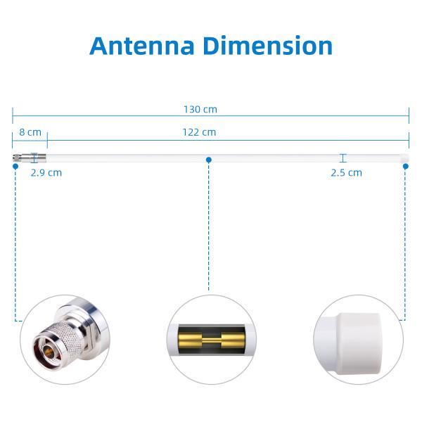 12Dbi 8dbi 5.8dbi Helium Hotspot Miner Outdoor Fiberglass Lora Antenna Kits 868mhz High Gain
