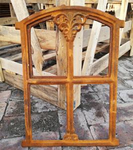 Small French Cast Iron Metal Window Frame Mirror / Vintage Window Mirror