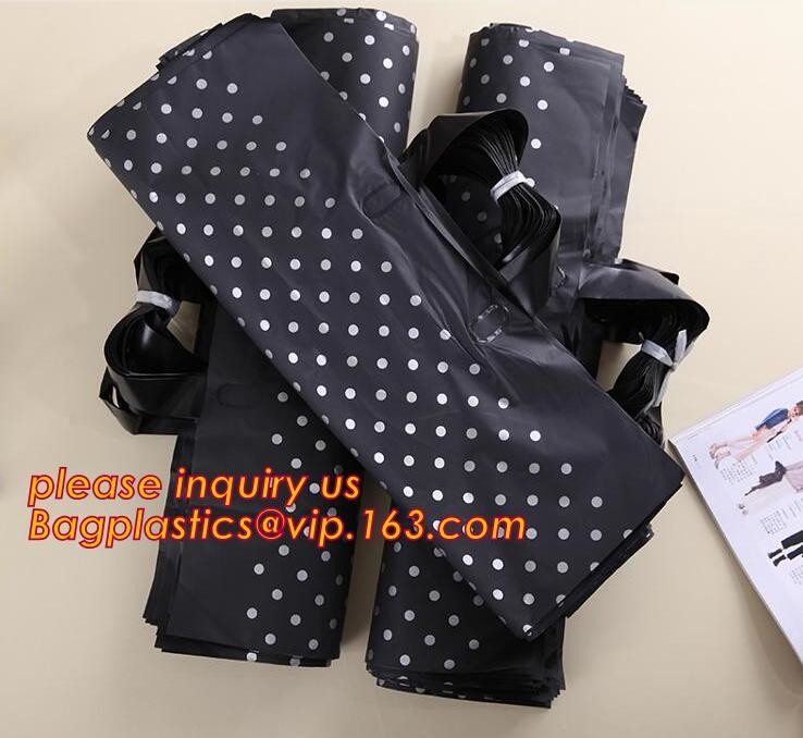 Promotional customized high quality soft loop plastic cloth bag,manufacturer custom soft loop handle polyethylene PE pla