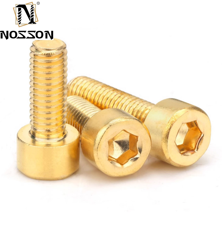Highly Durable Custom Threads Brass Micro Hexagon Socket Head Screw with Plain Finish and ROUND Head Style