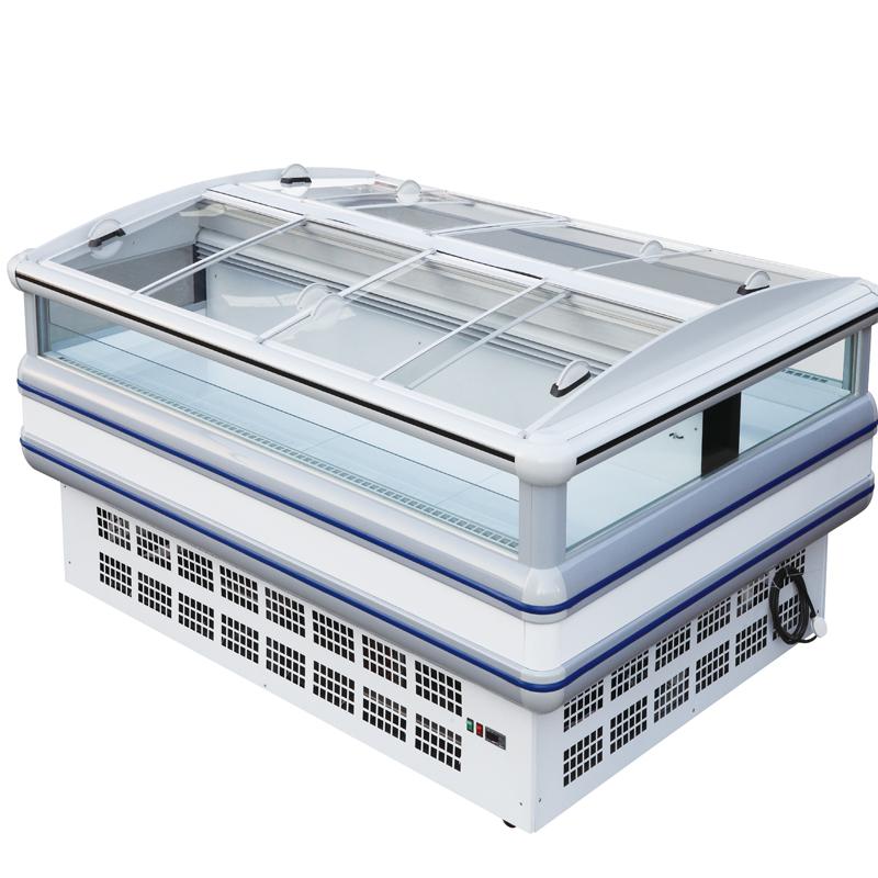 Danfoss Compressor Supermarket Island Freezer With Static Cooling System