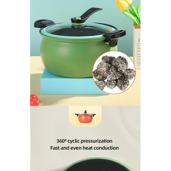 28cm Kitchen Cast Iron Maifan Stone Micro Pressure Cooker With Handle