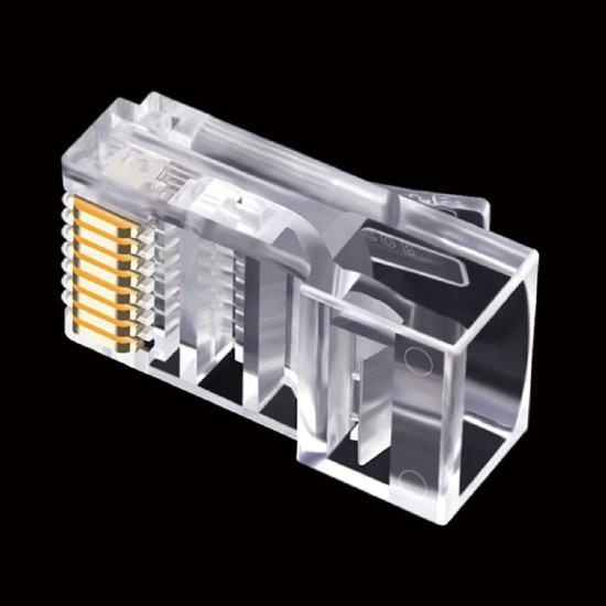Quality ZC-MP5E88UR-1 8P/8C CAT5E Modular Plug Unshielded Round 4.7-5.2 Mm Cable Jack OD for sale