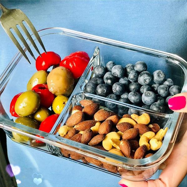 Quality Borosilicate Pressed Glass Lunch Boxes With Locking Lids for sale