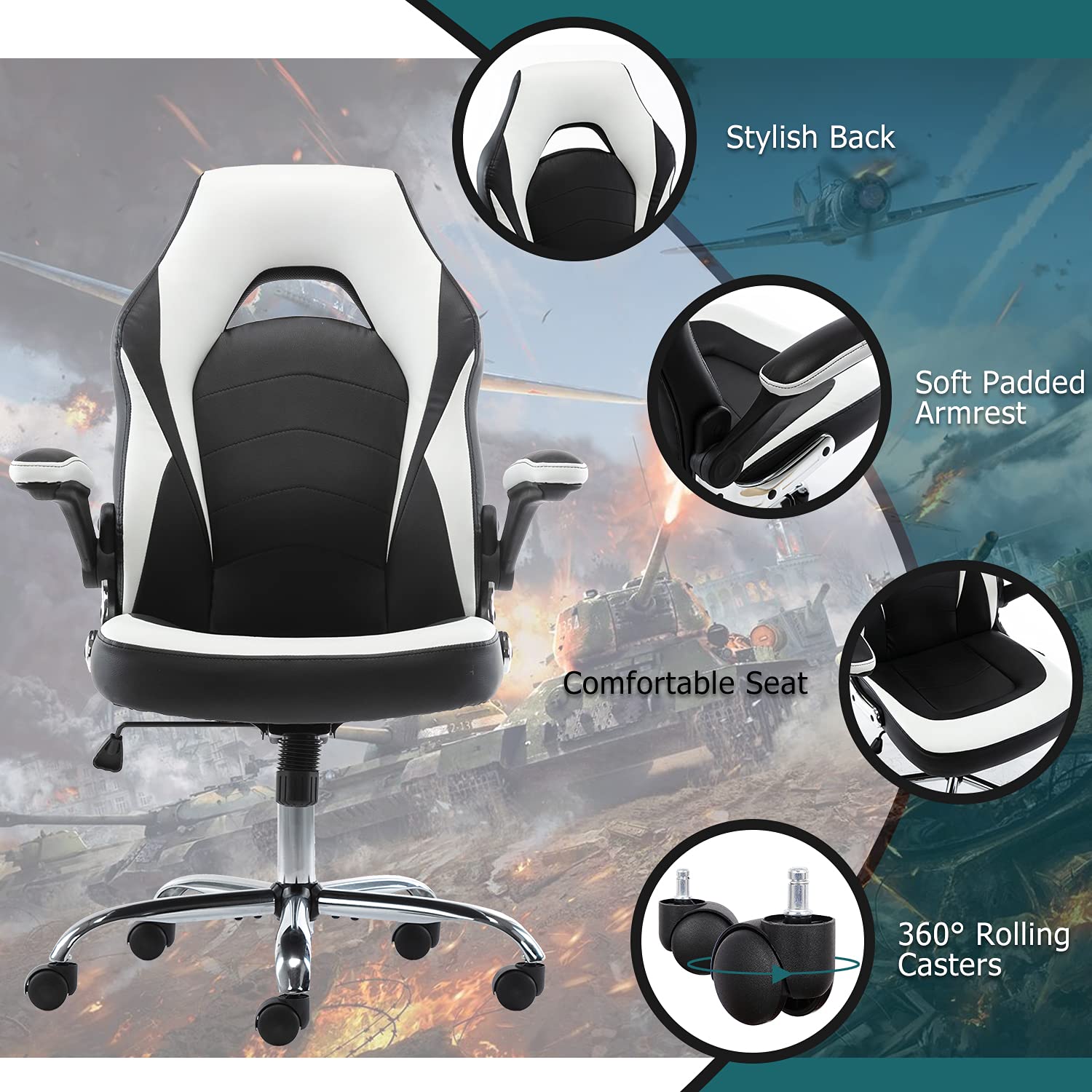 ALINUNU WhFactory Ergonomic Home Racing Gaming Chair for Effortless Gaming Experience
