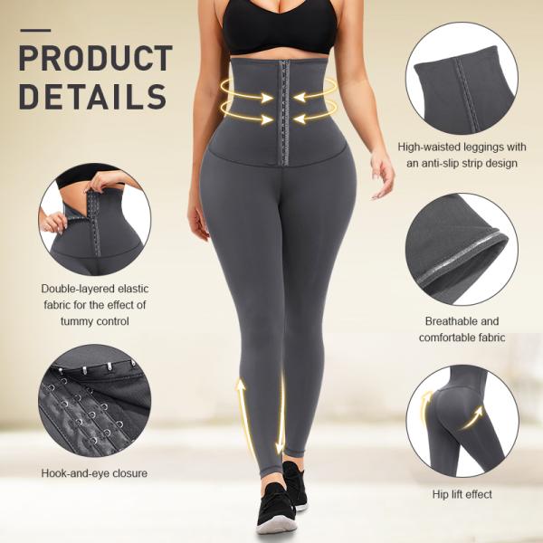 Hexin Tummy Control High Waisted Leggings Corset Fitness Leggings 2 In 1 Waist Trainer