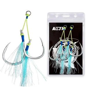 China 2 Set / Bag Luminous Assist Hook Shore Jigging Flasher Assist Hook Cord wholesale