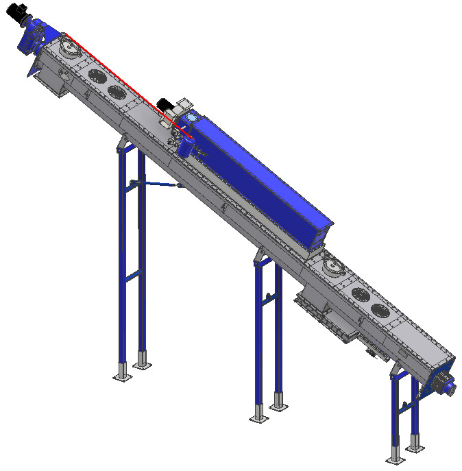 China 2.2kw 400mm Diameter Inclined Screw Conveyor wholesale