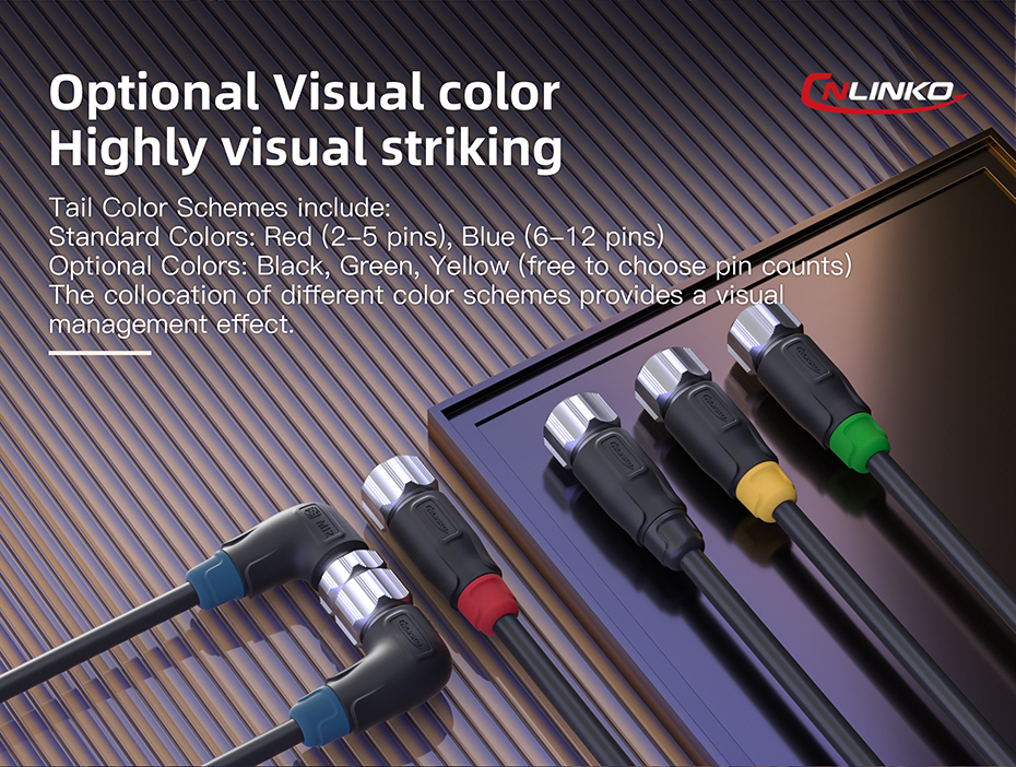 Cnlinko M12 Ip68 Male Female 2 Pin Aviation Plug Power Industrial Waterproof Wire Cable Connectors