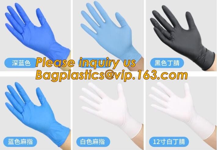 Medical Disposable Nitrile Coated Hand Gloves,Industrial Garden Working Resistant Disposable Nitrile Black Gloves BAGEAS