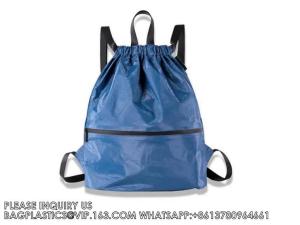 China Wholesale Tyvek Waterproof Gym Bag Sports Soccer Drawstring Backpack Shopping bag, Promotional bag, Gift bag, Packing wholesale