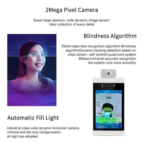 IP54 RK3288 Face Recognition Time Attendance System PCAP
