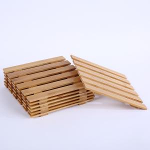 China Customized Blank Bamboo Coasters Drinking Coasters Laser Pattern Cups Utensil wholesale