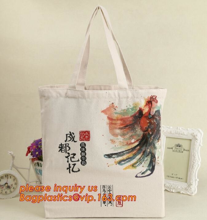 Custom silk screen printed Cotton material handle style blank natural cotton canvas bag without logo bagplastics bagease