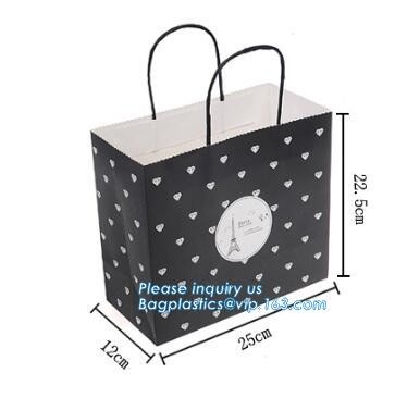 Custom paper bag with handle coated white paper bag printing pattern flower carrier bag,Flower carrier paper bags with d