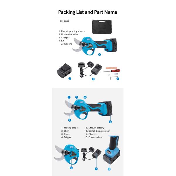 Pruning Shears Electric Cordless Clippers for Garden