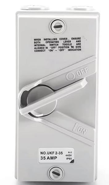 Quality UKF 1P 2P 3P 4P Isolating Disconnector Switch IP65 20A 35A 63A Waterproof Switch for sale