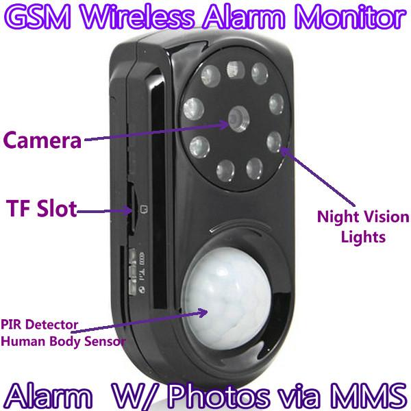 Quality GSM Wireless Home Security Camera Alarm Monitor W/ PIR Detection & Alarm W/ Photos via MMS for sale