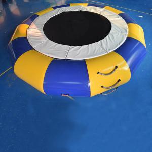 PVC Tarpaulin Round Inflatable Water Trampoline Durable With Spring Structure
