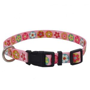 China Adjustalbe Personalized Nylon Dog Collar Easy Clean With Reflective Line wholesale