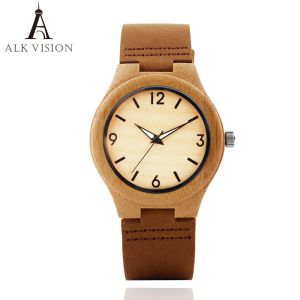 China Bamboo Wood Watch Women watches ladies clock leather watchband Wristwatch Luxury Brand relogio femininos 2020 Quartz Wat wholesale