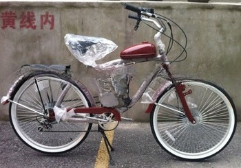 Comfortable Riding Experience 48cc Gas Engine Bicycle with Disc Brakes and YScolor
