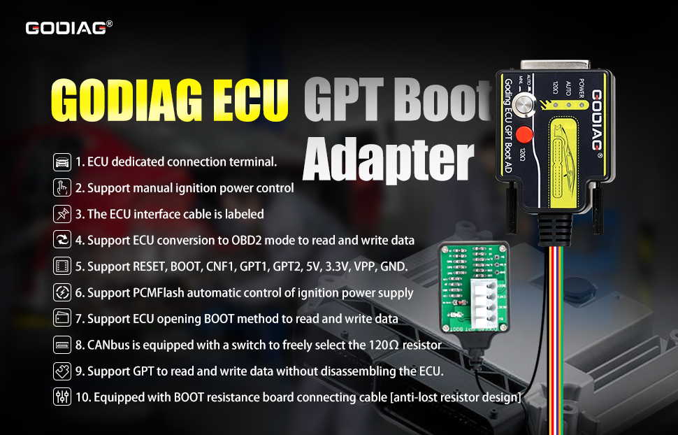GODIAG ECU GPT Boot AD ECU Connector
