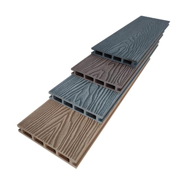 Popular 3D embossing Waterproof 145*21mm WPC decking floor