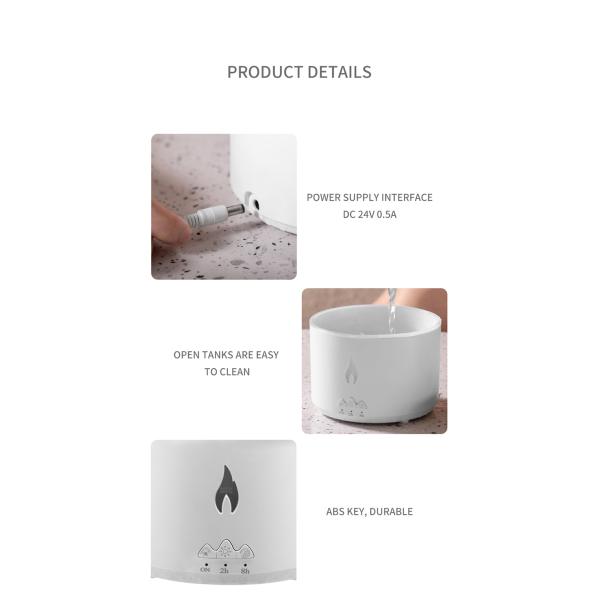 Electric Essential Oil Aroma Diffuser With Remote Ultrasonic Smart Aroma Diffuser Volcano 360ML Humidifier Flame