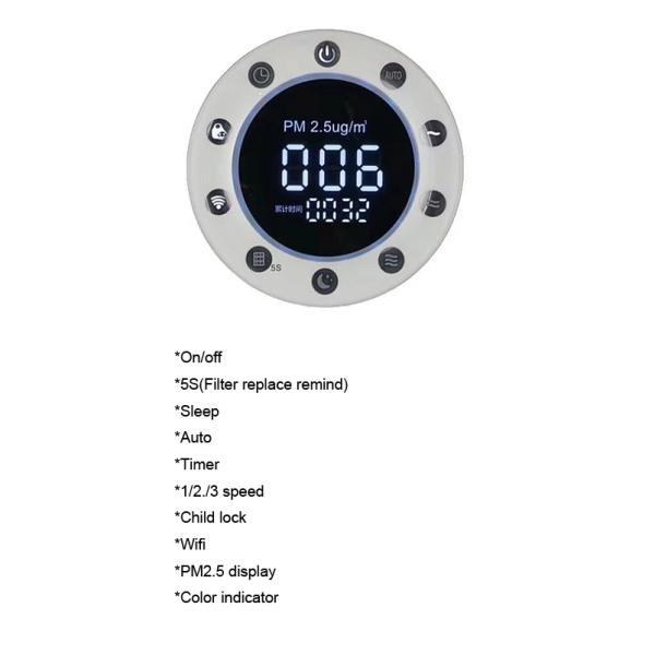 DC 14kg 90m2 25db Tuya Air Purifier For Hotel