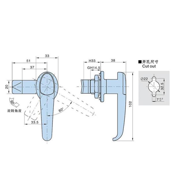 Chrome Plating Silver Push Pull Cabinet Latch 105x13.8mm
