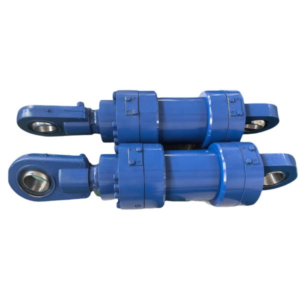 Custom Telescopic Hydraulic Cylinder 200mm Bore Hard Chrome Plated Rod