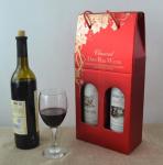 Take-away Corrugated Cardboard Wine Box with Handle in 1,2 and 3 or 4 bottles