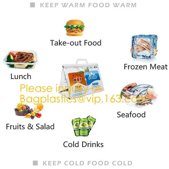 Custom Packing Aluminum Foil Zip-Lock Grocery Handle Thermal Insulation Cooler Bag For Outdoors,Promotional Insulated La