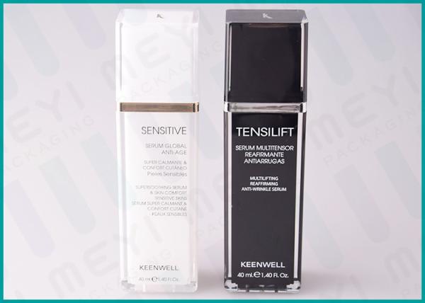 Quality 40 ML Square MS Resin Cosmetic Pump Bottle , Classic Cosmetic Lotion Bottles for sale