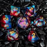 Flow Sand Multi Color Resin Dice Set DND Cruzu'S Call RPG#COC