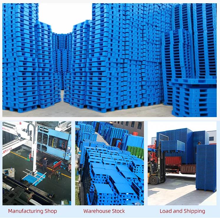 Blue Solid Deck Hdpe Plastic Pallets Made From Recycled Plastic