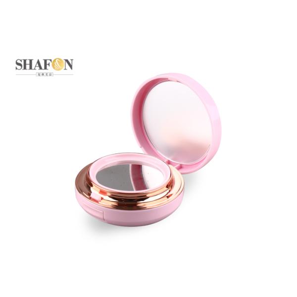 Empty ABS Makeup Powder Compact , Pink Bb Cream Compact 15g Round Shape