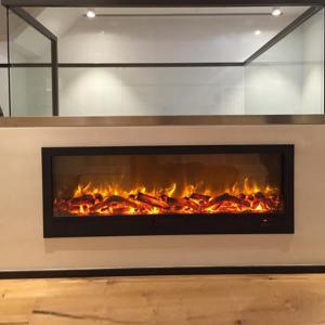 China 70'' 180cm Realistic LED 3D Flame Charcoal Effect Built-in Electric Fireplace Indoor wholesale