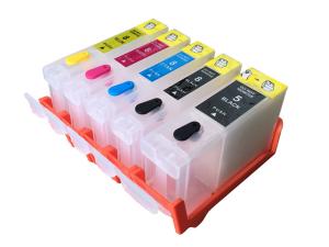 Color Compatible Printer Ink Cartridges , Black / Yellow Canon Refillable Ink